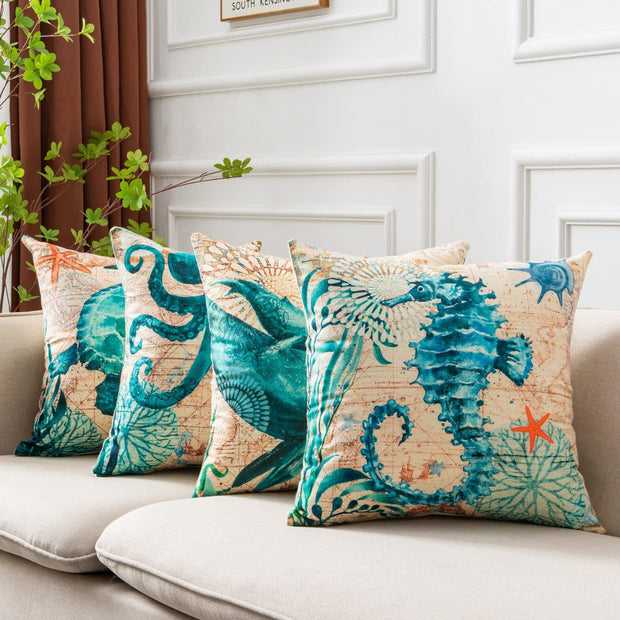 Cushion Covers Sea Turtle Printed Chair Seat Cases For Home Decor Sofa Chair Seat