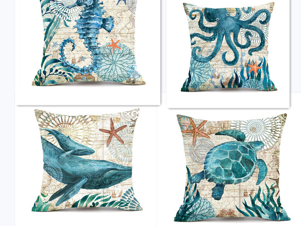 Cushion Covers Sea Turtle Printed Chair Seat Cases For Home Decor Sofa Chair Seat