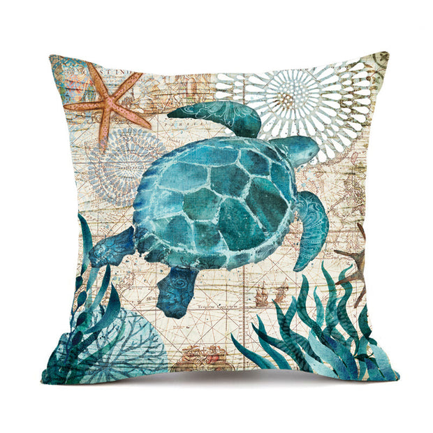 Cushion Covers Sea Turtle Printed Chair Seat Cases For Home Decor Sofa Chair Seat