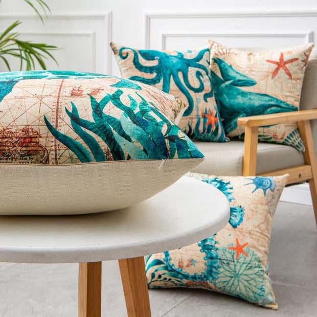 Cushion Covers Sea Turtle Printed Chair Seat Cases For Home Decor Sofa Chair Seat