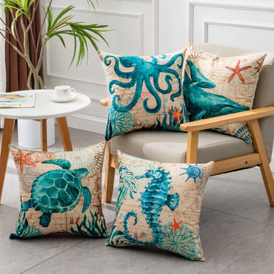 Cushion Covers Sea Turtle Printed Chair Seat Cases For Home Decor Sofa Chair Seat